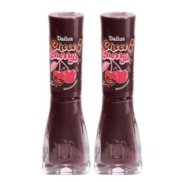 Imagem de Kit 2 Esmalte Dailus Choco Cherry Cremoso Cor Brigadeirão 8ml