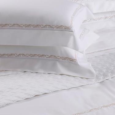 Imagem de FRONHA DELICAT CADRÈ NUDE 100% ALGODÃO CETIM 600 FIOS 50X90