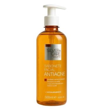 Imagem de Sabonete Facial Líquido Anti Acne Limpeza Silver Care 500ml