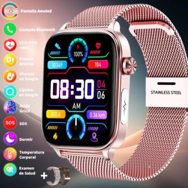 Imagem de Monitor de glicose de pressão arterial Smartwatch SACOSDING 2025