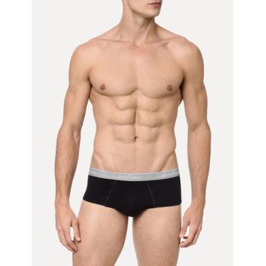 Imagem de Cuecas Calvin Klein Brief Cotton Print Preta Pack 2UN, S/P