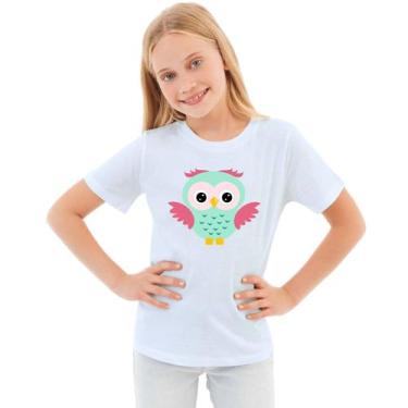 Imagem de Camiseta Coruja Verde Asas Personalizada Infantil - UseP4, Branco, Inf