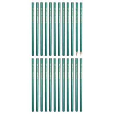 Imagem de PATIKIL Lápis de madeira hexagonais a granel, pacote com 24 lápis de grafite HB design de ponta dupla para material de escritório, materiais de desenho de arte de marcação de engenharia, verde