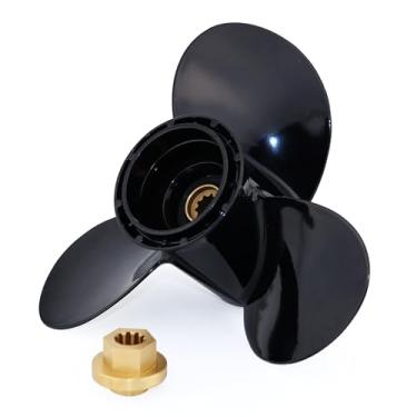 Imagem de CAPTAIN Hélice externa de alumínio de grau OEM 10 3/8x11 para motores Mercury 9,9-25 HP Bigfoot Sea Pro Marathon