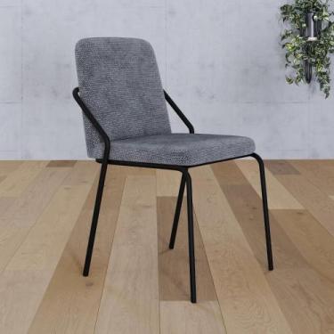 Imagem de Conjunto de 2 Cadeiras de Jantar Bloom Tecido Sintético Est.Preta - Me