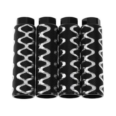 Imagem de REPAIROCK 4 peças de pinos de bicicleta antiderrapantes de liga de alumínio com textura circular de 100 mm de comprimento para bancos traseiros de bicicleta suportes de pedal de ciclismo eixos de 9,5