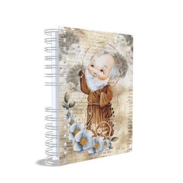 Imagem de Agenda Católica 2026, Padre Pio, Azul, Capa 01
