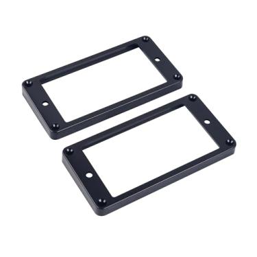 Imagem de Banworks Anéis Humbucker de plástico inclinado superior plano fundo plano captador captador captador 7x8,5 mm moldura para guitarra elétrica Epiphone Les Paul LP pacote com 2 JT/SYQG-23 preto