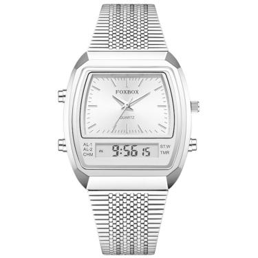 Imagem de relógio esportivo digital à prova dágua em  aço inoxidavel  masculino