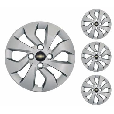 Imagem de Jogo 4 Calotas Prata Aro 14 Onix/Prisma 2017 até 2020 Emblema Preto
