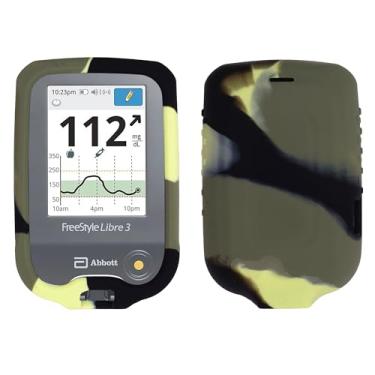 Imagem de Conjunto de capa de silicone macio gradiente premium (protetor de tela + cordão + patch de cordão) para Freestyle Libre 3/Freestyle Libre 2/14 dias (monitor contínuo de glicose) (Gradiente GRBK)