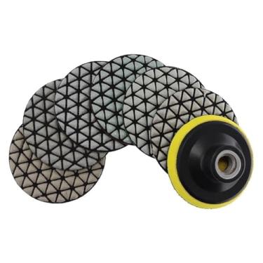 Imagem de BYYINGSUS 6 peças/conjunto de almofadas de polimento a seco de 7,6 cm premium afiadas flexíveis de diamante para disco de lixa de pedra de mármore de granito