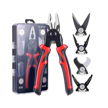 Imagem de Kit Alicate Universal 5 em 1 Desencapador Crimpador Decapador Fio e Cabos