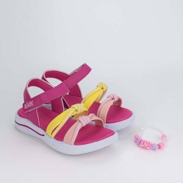 Imagem de Sandália Infantil Papete Kidy Fly Pink com Pulseira Love