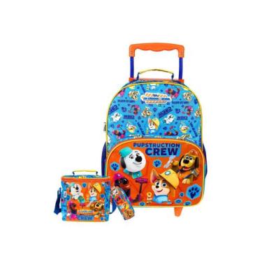 Imagem de Kit Escolar Cãozinho Genial Mochila Rodinha Lancheira Estojo - Dermiwi