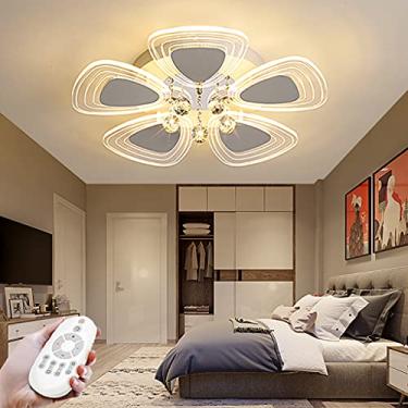 Imagem de Luminária de teto de cristal moderna LED regulável com controle remoto Luminária de teto com design criativo em acrílico Luminária pendente para quarto Sala de estar Quarto infantil Cozinha