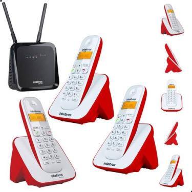 Imagem de Telefone Sem Fio e 2 Ramais Intelbras Com Entrada Para Chip Celular 4G