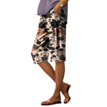 Imagem de Calças domirica Summer Floral Print Femininas de Algodão 5GG