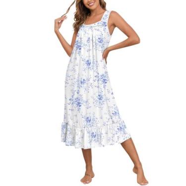 Imagem de Camisa de dormir vitoriana feminina sem mangas da Nightgown APRRAIN