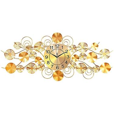 Imagem de ZYHSIJOBAS Relógio de parede relógio de parede moderno de metal arte 3D relógio de parede para sala de estar decoração de casa presentes criativos mudo arte moderna decoração de casa relógios de