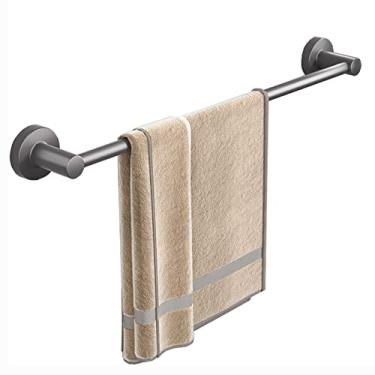 Imagem de DSeenLeap Barra de toalha individual para banheira, cabide de toalha de aço inoxidável de 30 cm a 90 cm montado na parede, acabamento prateado polido (multicolorido, 70 cm)