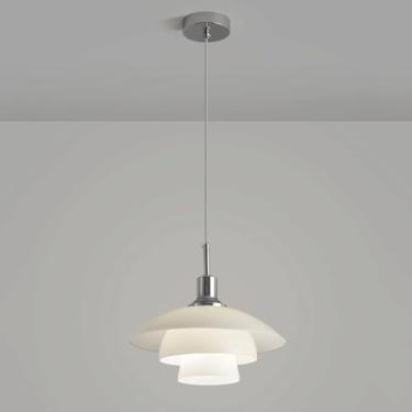 Imagem de YQSLQZZ Lustre de vidro abobadado, luminária pendente de casa de fazenda vintage japonesa, luzes de teto suspensas no teto, para sala de jantar, pia bar, ilha de cozinha, altura ajustável