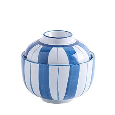 Imagem de Cuiynice Tigela de salada de cerâmica para ensopado tigela de sopa com tampa 230 ml panela guisado utensílios de mesa copo de ovo utensílios de cozinha domésticos tigela de lanche tigela de salada