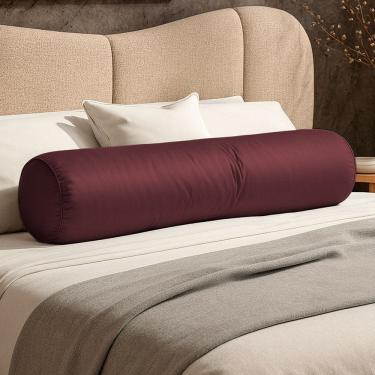 Imagem de Almofada Travesseiro Bastão Tubo Rolo Dot 140cm Macia Veludo Vermelho Escuro - Desk Design