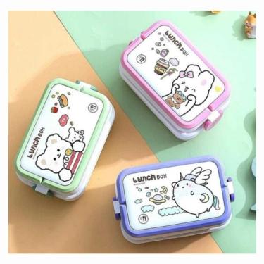 Imagem de Lancheira Kawaii Thermal Bento Box para crianças rosa