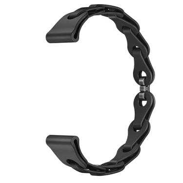 Imagem de Lamshaw Pulseira de relógio de 14 mm, 16 mm, 18 mm, pulseiras de substituição de silicone elástico vazadas para mulheres, homens (pulseira de relógio de tamanho de 18 mm, preta)