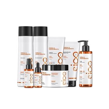 Imagem de Kit Eico Pro Força e Crescimento Shampoo Condicionador 300ml Máscara Tratamento 300g Fluido Preenchedor 200ml Booster 30ml Leave-in Protetor Térmico 200ml Redensificador 190ml e Tonico