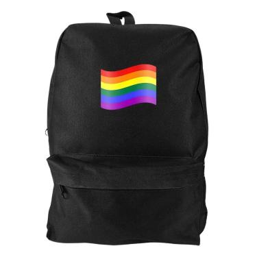 Imagem de Mochila Bolsa Unissex Basica Escolar Estampado Lgbt Esporte Alça Ajustavel 17 Litros-Masculino