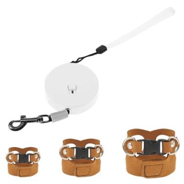 Imagem de Conjunto de arnês e coleira de dragão barbudo de couro com 3 tamanhos, sem mordida, conjunto de arnês de lagarto e coleira ajustável para hamster réptil (marrom)