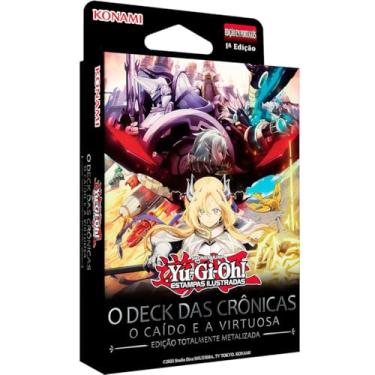 Imagem de Konami Yu-Gi-Oh! O Deck das Crônicas, O Caído e a Virtuosa, Edição Totalmente Metalizada, 51 Cartas Ultra Raras, com Tapete de Duelo, 1ª Edição em Português