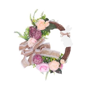 Imagem de oshhni Greante de Páscoa Decorativa Porta da frente Presente Elegante Grinalsa de primavera Garland para celebração Fazenda Dia dos Namorados Dia dos