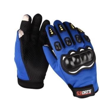 Imagem de Luva Tática Meio Dedo Unissex Antiderrapante para Airsoft, Academia, Musculação, Motoqueiro, Bike, Moto, Ciclismo, Treino, Paintball, Segurança (Azul, Longa)