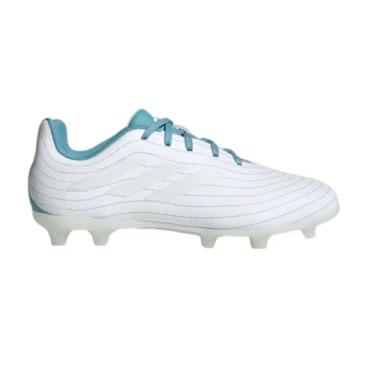 Imagem de adidas Chuteira de futebol unissex infantil Copa Pure.3 Firm Ground, Branco/Branco/Preblu, 18
