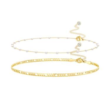 Imagem de Foxgirl Correntes de cintura douradas para mulheres, banhado a ouro 14K, corrente de barriga em camadas, ajustável, à prova d'água, sexy, biquíni, contas de satélite, corrente de verão, não mancha