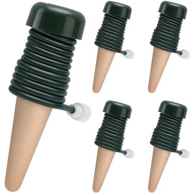 Imagem de BYDOLL Estacas autoirrigáveis para plantas com gotejador de terracota automático para plantas internas e externas, dispositivos de inserção de irrigação para uso no jardim de férias