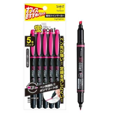 Imagem de Tombow Lápis Marcador GCB-512, revestimento fluorescente, rosa, 5 peças