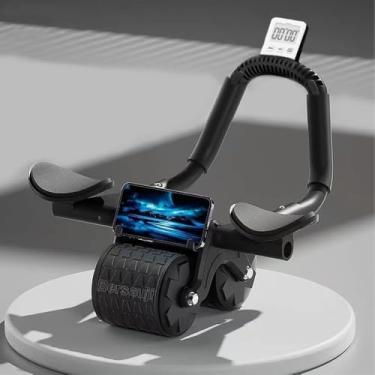 Imagem de Bersauji Roda de rolo abdominal 2025 com joelheira e temporizador, roda abdominal de recuperação automática, rolo de exercício abdominal com suporte de cotovelo, equipamento de treino abdominal rolo