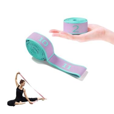 Imagem de 11 alças elásticas para ioga, pilates, balé e fisioterapia para flexibilidade, alongamento das pernas e exercícios – Equipamento de alongamento durável para dança e fitness (roxo)