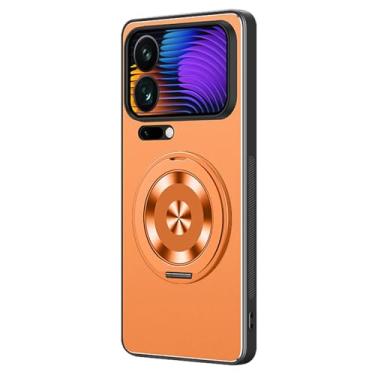 Imagem de HAOMRIYL Capa para Xiaomi 17 Pro Max/17 Pro/17, suporte de anel oculto, capa de proteção de lente fina rígida PC antiarranhões, laranja, 17 Pro