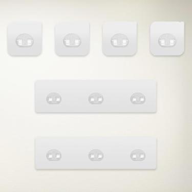 Imagem de 6 ganchos de chuveiro adesivos para substituição, ganchos transparentes com ventosa para chuveiro