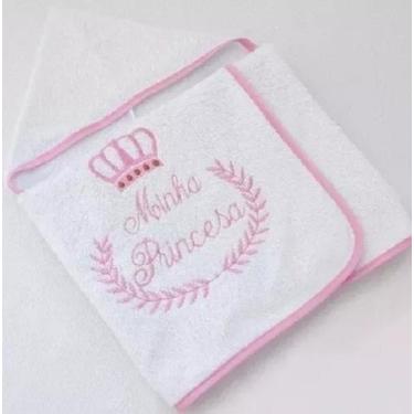 Imagem de Toalha de Banho para Bebe Menina Forrada com Capuz Minha Princesa - Sa