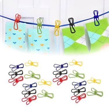 Imagem de Pacote com 20 clipes multiuso para escritório, escola, casa, fixadores de plástico para papéis, cabos, notas, fotos, documentos e itens de mesa