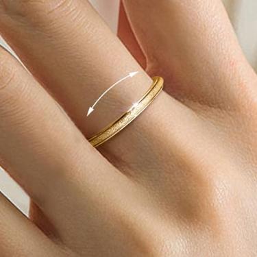 Imagem de Anéis Fidget para mulheres e homens, anel giratório de aço de titânio para alívio da ansiedade, estresse, glitter, jateamento de areia, joia de ansiedade para presentes femininos, Liga de aço, Sem