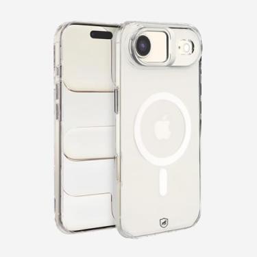 Imagem de Gshield Capa Case Capinha Premium Compatível com Magsafe Crystal Stand em Acrílico, com Alça Suporte Elevada na Câmera, NÃO AMARELA (Transparente, iPhone Air)