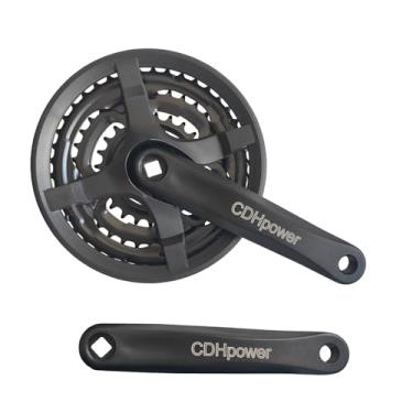 Imagem de CDHPOWER Pedaleira de bicicleta 42T/34T24T 170 mm Velocidade tripla 130BCD Capa de corrente Braço de manivela para MTB/City Bike