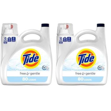 Imagem de Detergente para roupa Tide Free & Gentle 3,11 L 80 cargas (pacote com 